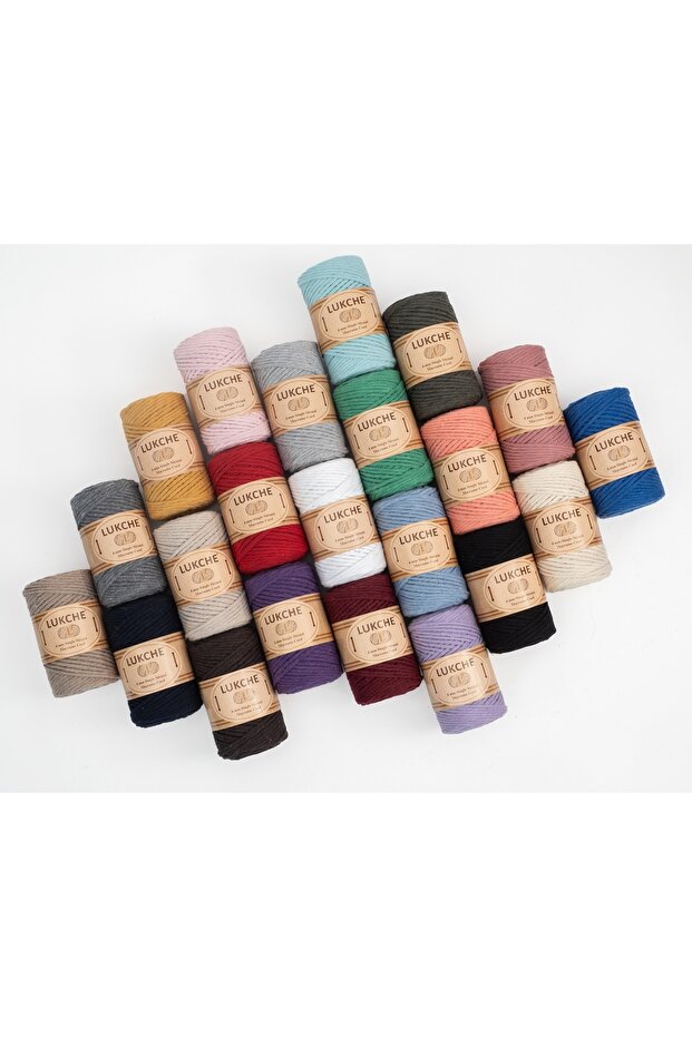 Taranan Makrome Ipi 4mm (75MT) Taranabilir Pamuk Makrome Ipi Makrame Ipi (SAKS MAVİ) - 7