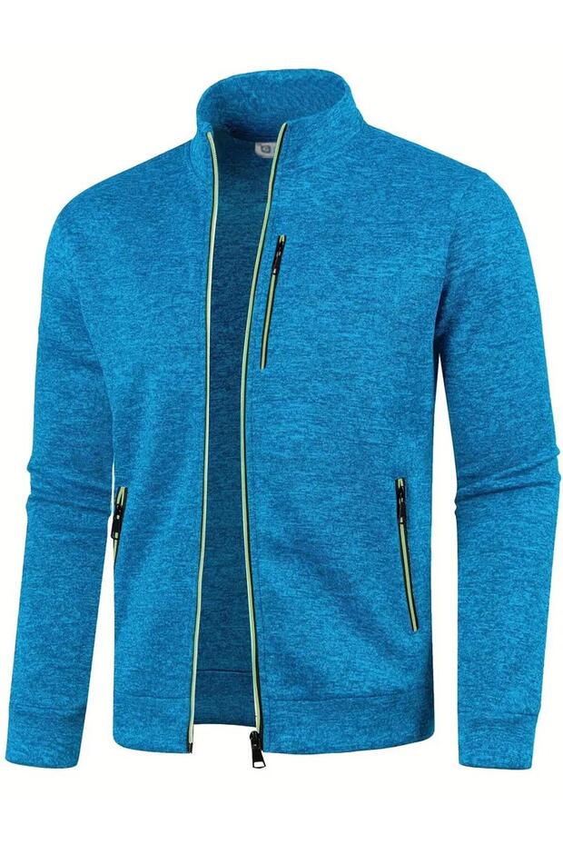 Ghassy Co. Men's Gray Surface Lightweight Windproof Full Zipper Fleece Jacket