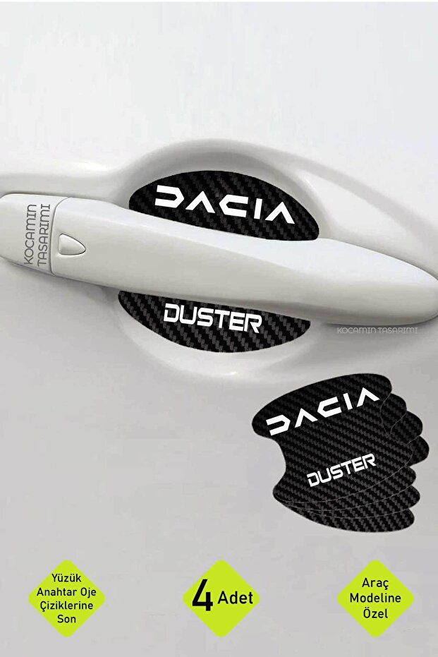 Dacia Duster - مجموعة رقائق حماية من الخدوش بنمط الكربون للأبواب والمناطق الداخلية