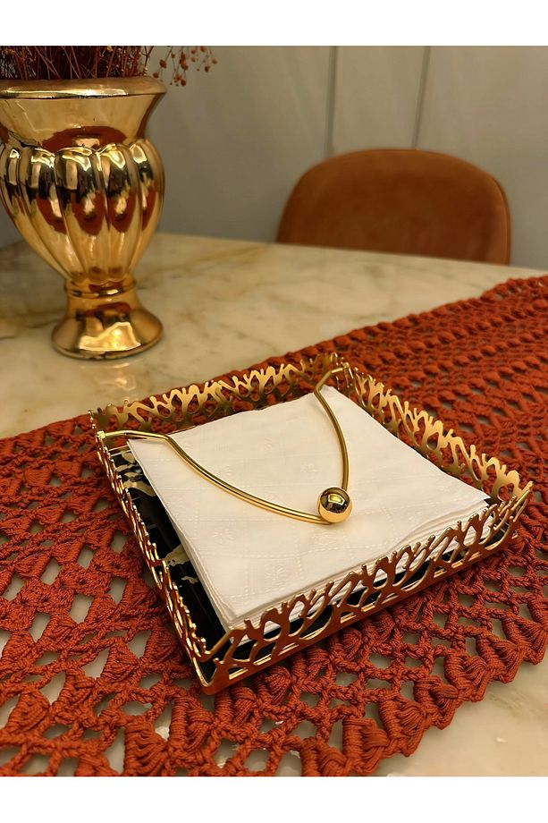 Gold Kaplama Metal Peçetelik - 3
