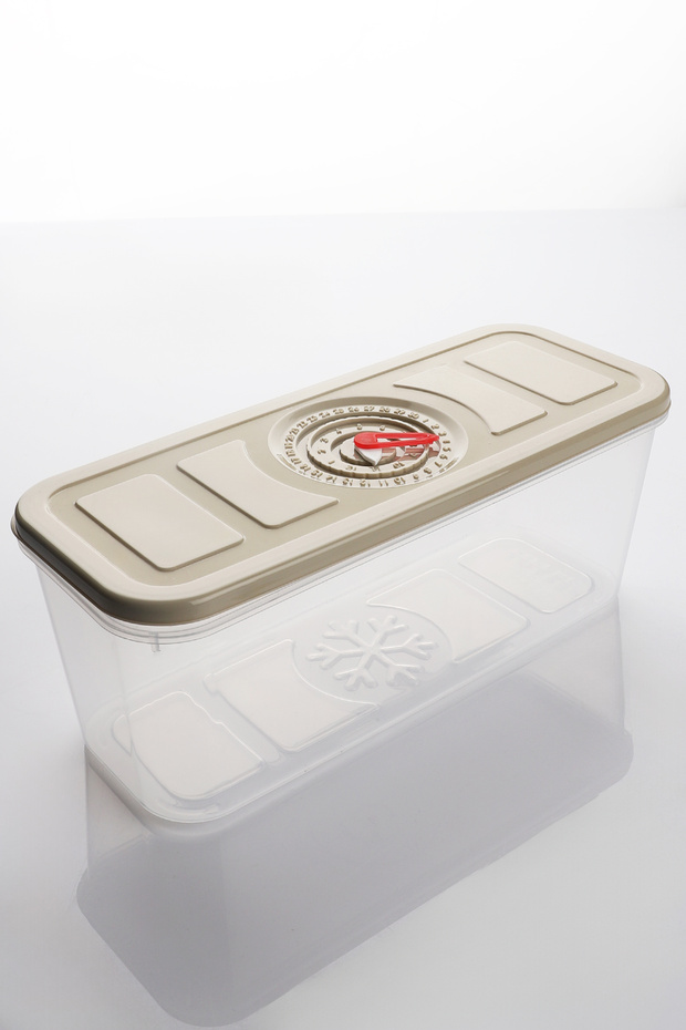 3-Piece Time and Date Display Icebox % Dip Freeze Storage Container - 4