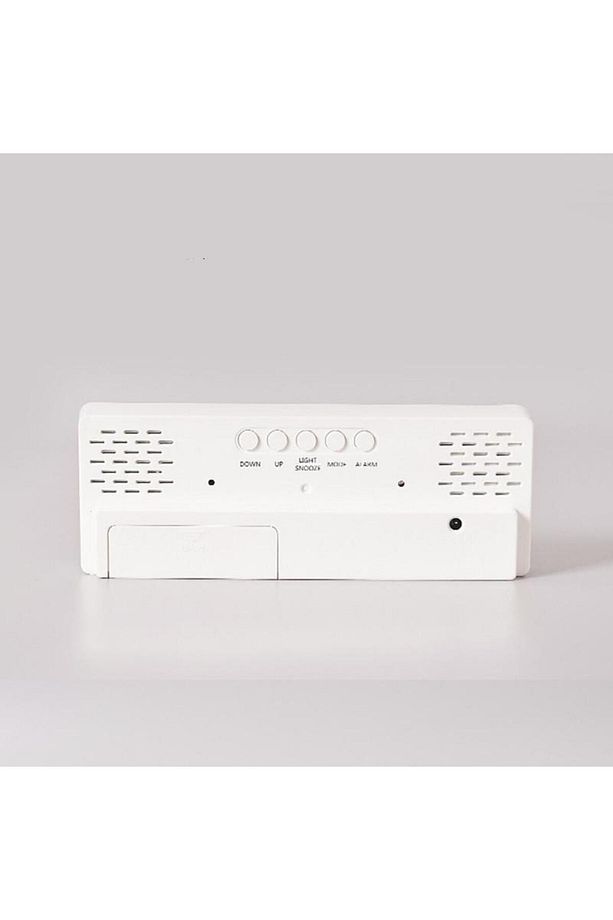 Rgb Renkli LED Ayna Tasarımlı Dekoratif Ses kontrollü Dijital Termometre Saat Alarm Çalar Saat - 4