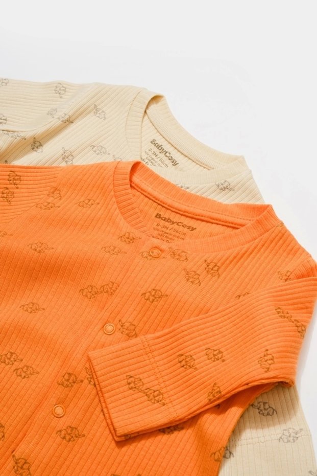 Baby 2-Piece Romper with Booties, 50% Modal Fabric - 50% Organic Cotton, Baby and Newborn Series - Csym11424