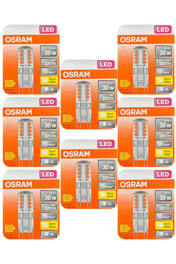 2,6W (30W) 2700K (Sarı Işık) G9 Duylu Led Kapsül Ampul (8 Adet) - 1