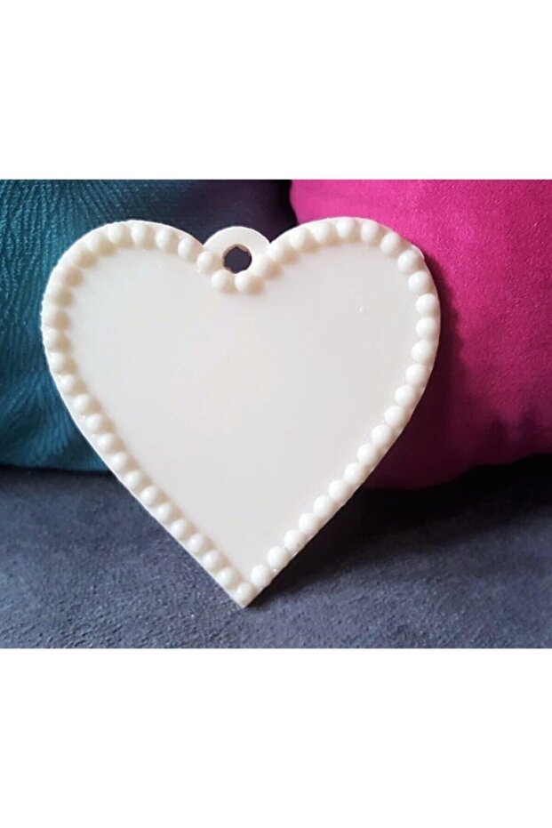 Mini Heart Frame Silicone Mold with Pearl Beads Edge K-185, Stone Powder Soap Candle Plaster Mold