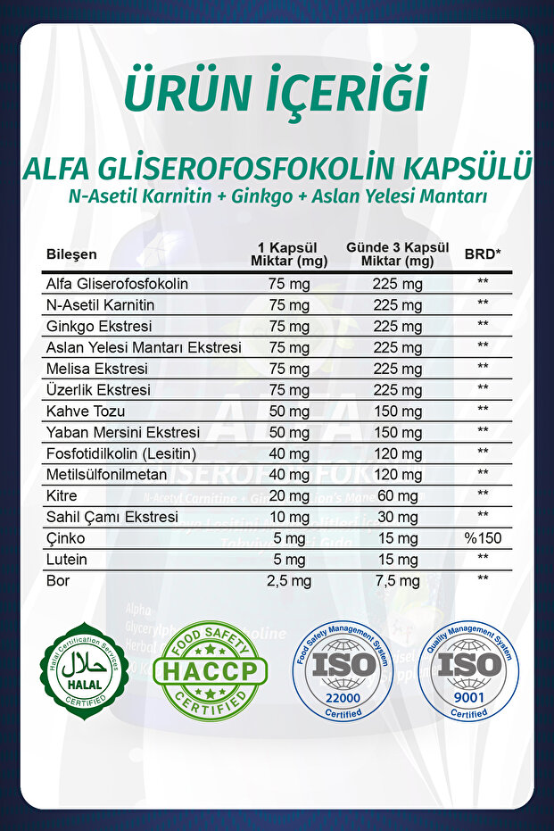 Alfa Gliserofosfokolin Kapsül (ALPHA GLYCERYLPHOSPHORYLCHOLİNE CAPSULE) - 4