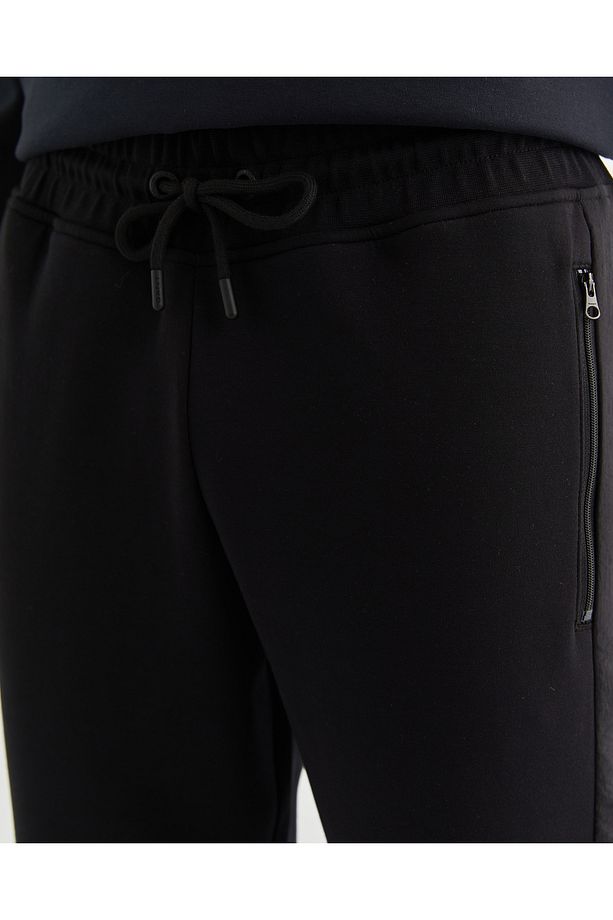Erkek Siyah Regular Fit Eşofman Altı - 4