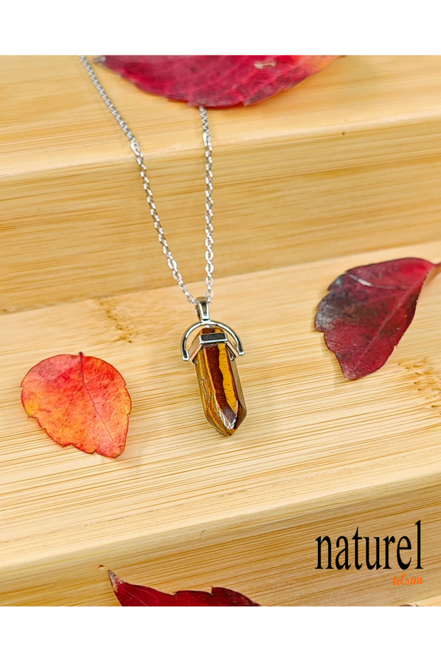 Cat's Eye Natural Stone Pandul Stainless Steel Chain Necklace
