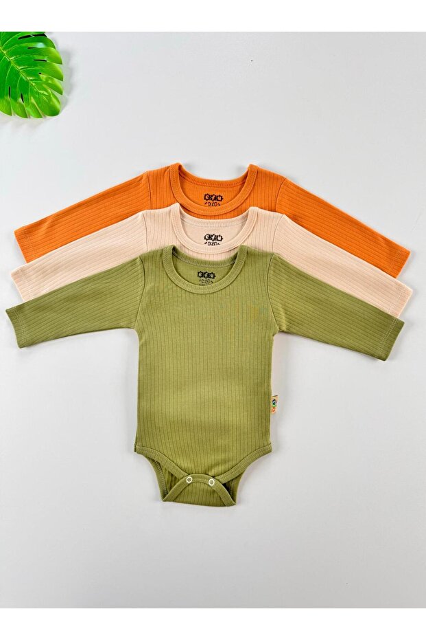 3-Piece 100% Cotton Reported Unisex Basic Baby Bodysuit