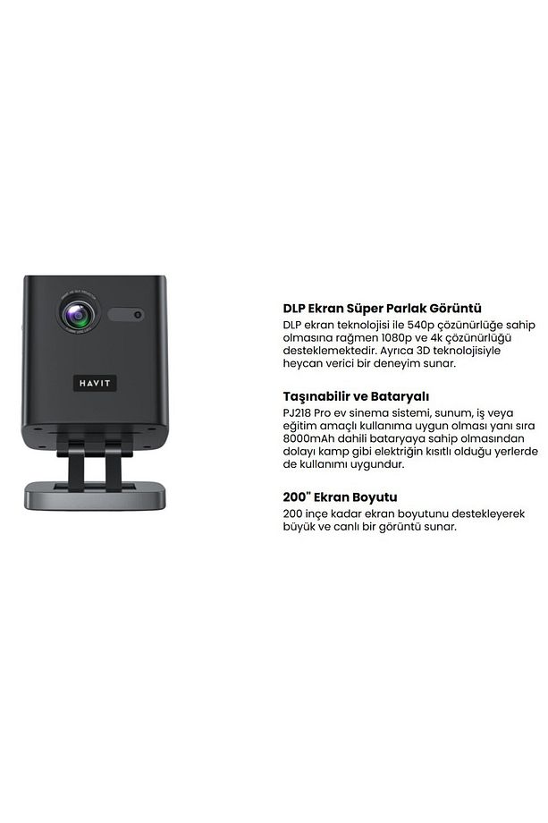 Android 9.0 Pro Ruby Taşınabilir Bataryalı DLP Projeksiyon Cihazı-5G WiFi Desteği-Bluetooth - 2
