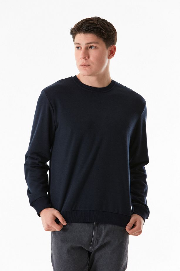 3 İplik Basic Bisiklet Yaka Sweatshirt - 1