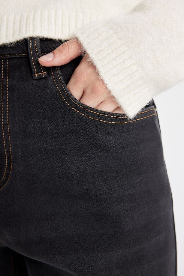 Relax Fit Yüksek Bel Uzun Jean Pantolon C9616ax24wn - 5