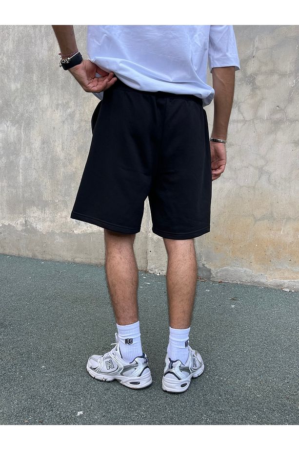Premium Basic Oversize Şort - Siyah - 3