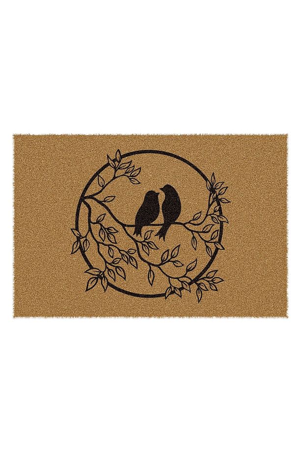 Paspas Dekoratif Kuş Desenli Kapı Önü Paspası 40 x 60 cm - 4