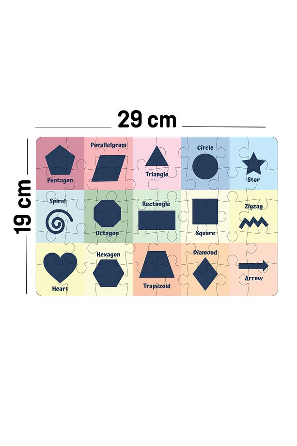 Ahşap Geometric Shapes Puzzle | 40 Parça 4+ Yaş - 2