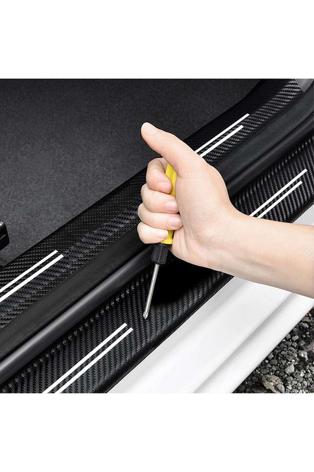 Opel Logolu Karbon Kapı Eşiği Koruyucu Bant Folyo 4'lü Set - 8
