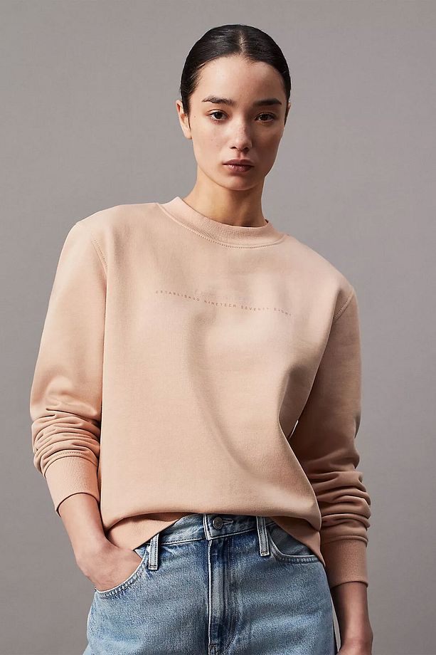 Kadın INSTITUTIONAL Crewneck Sweatshirt - Pudra Pembe - 1