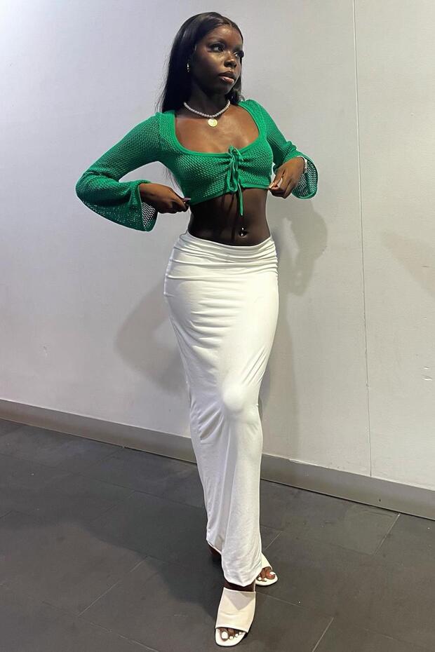 Weißer Maxi-Basic-Rock MG1890 - 2