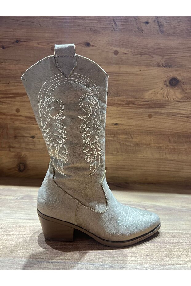 Krem Kovboy Çizme - 1