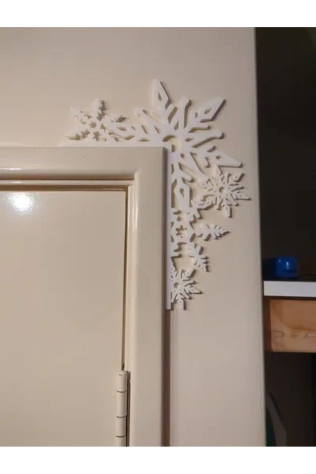 Snowflakes Christmas Door Corner, Christmas Door Side Wall Ornament Wall Decor Door Corner Decor
