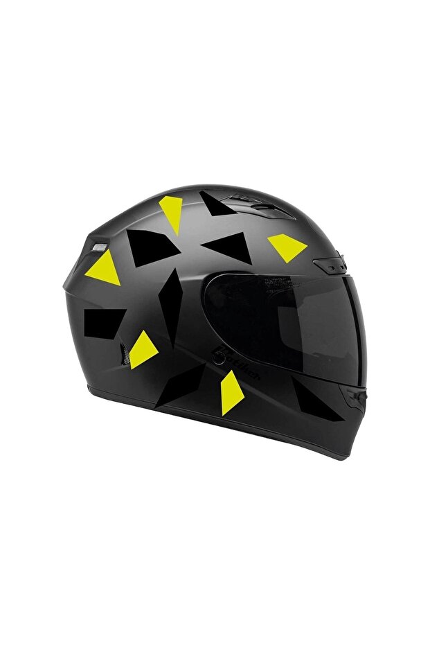 Square Black Neon Yellow Camouflage Helmet Sticker Model 2 Compatible