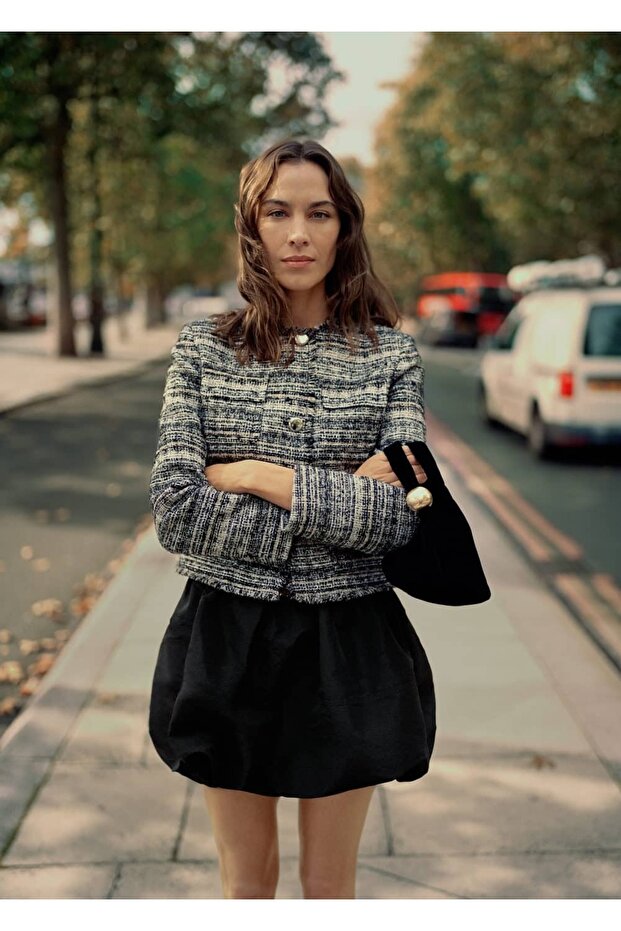 Metal düğmeli tüvit ceket - 8