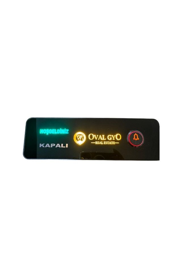 Logolu Led Işıklı Isimli Dekoratif Kapı Zili Butonu - 6