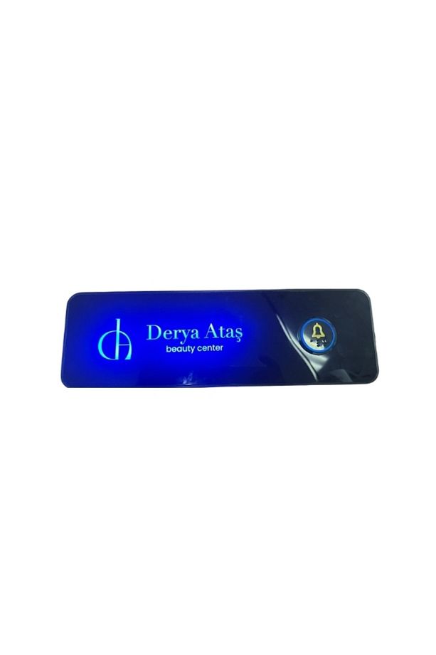 Logolu Led Işıklı Isimli Dekoratif Kapı Zili Butonu - 5