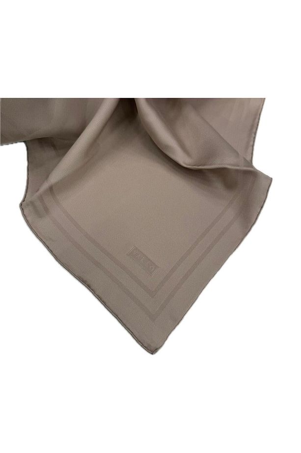 Düz Tivil Ipek Eşarp 40894-vizon - 3