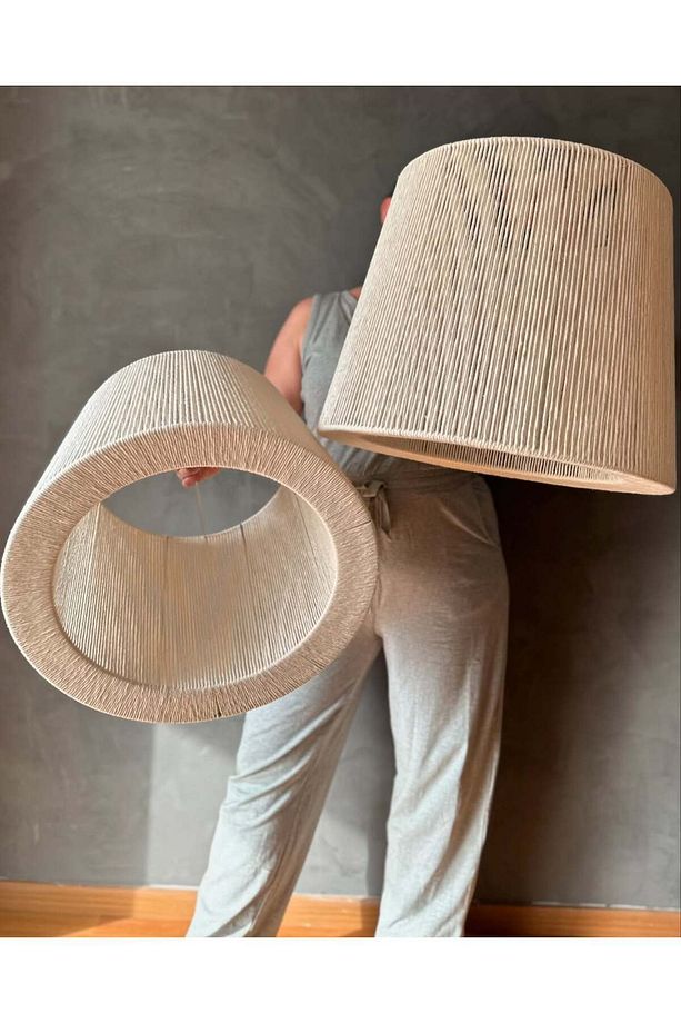 LUMİNART makrome avize hasır avize el yapımı avize 45cm ÇAPINDA - 7