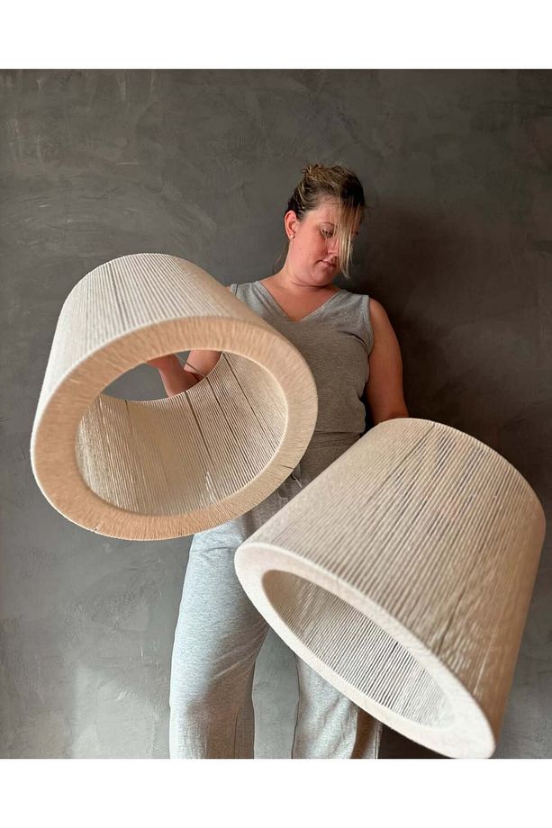 LUMİNART makrome avize hasır avize el yapımı avize 45cm ÇAPINDA - 6