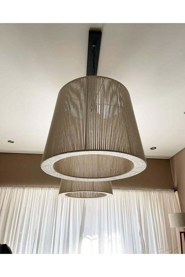 LUMİNART makrome avize hasır avize el yapımı avize 45cm ÇAPINDA - 3