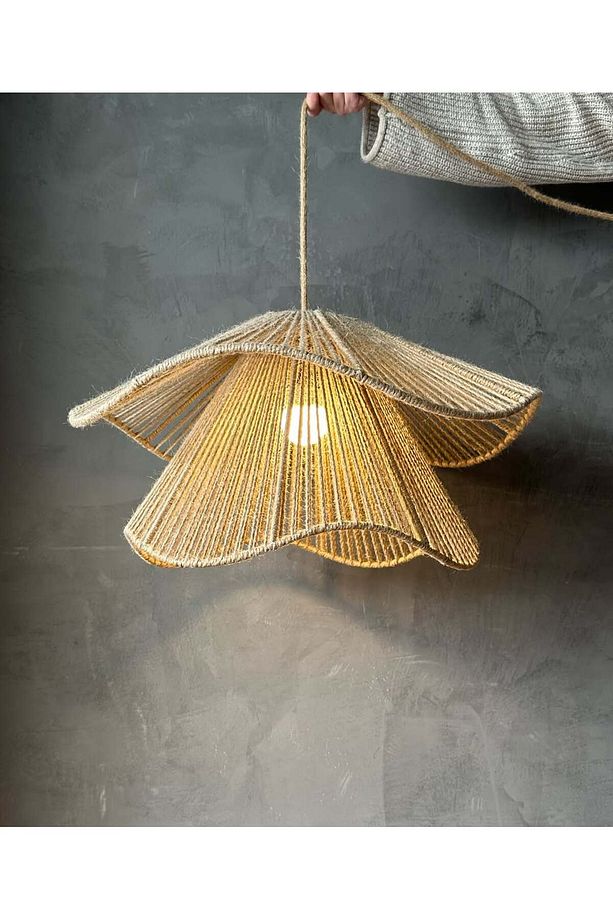 LUMİNART hasır avize salon avize yatak odası avize modelleri bohem avize 55cm ÇAPINDA - 1