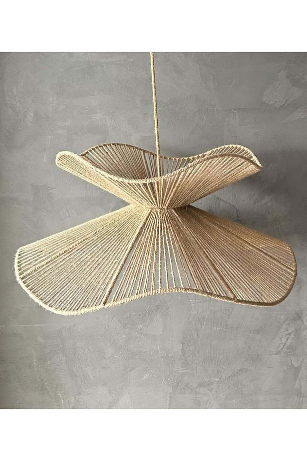 LUMİNART rafya avize rafya duvar süsü bohem avizeler hasır avize 50CM ÇAPINDA - 1