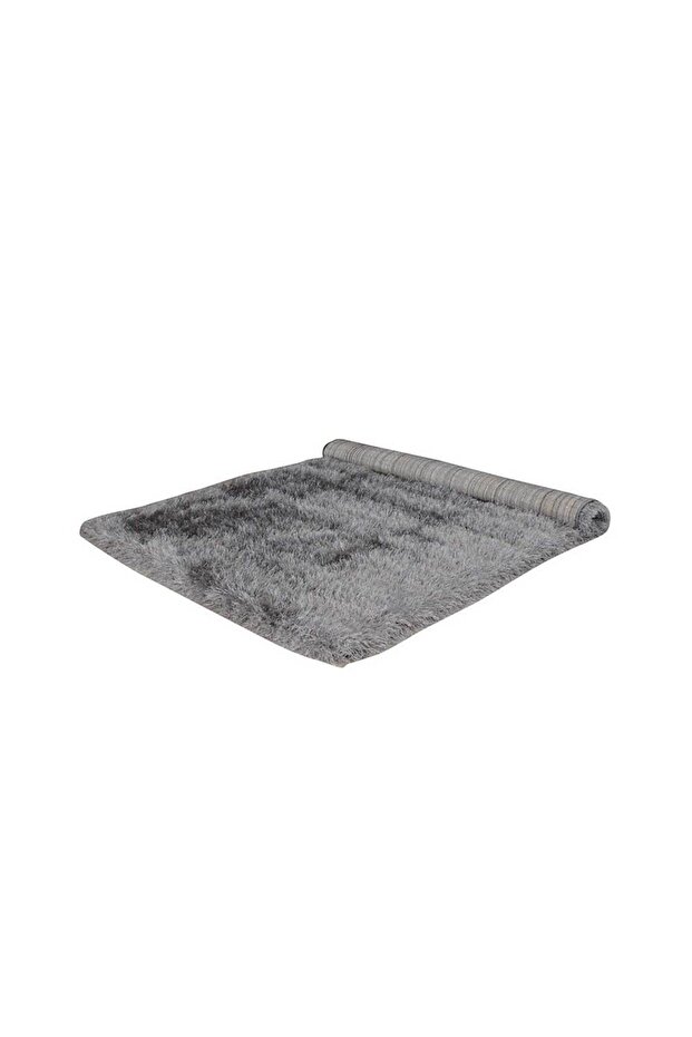 Glossy Carpet, Rectangular, 80x150, Plain, Grey, Polyester, Polypropylene - 1