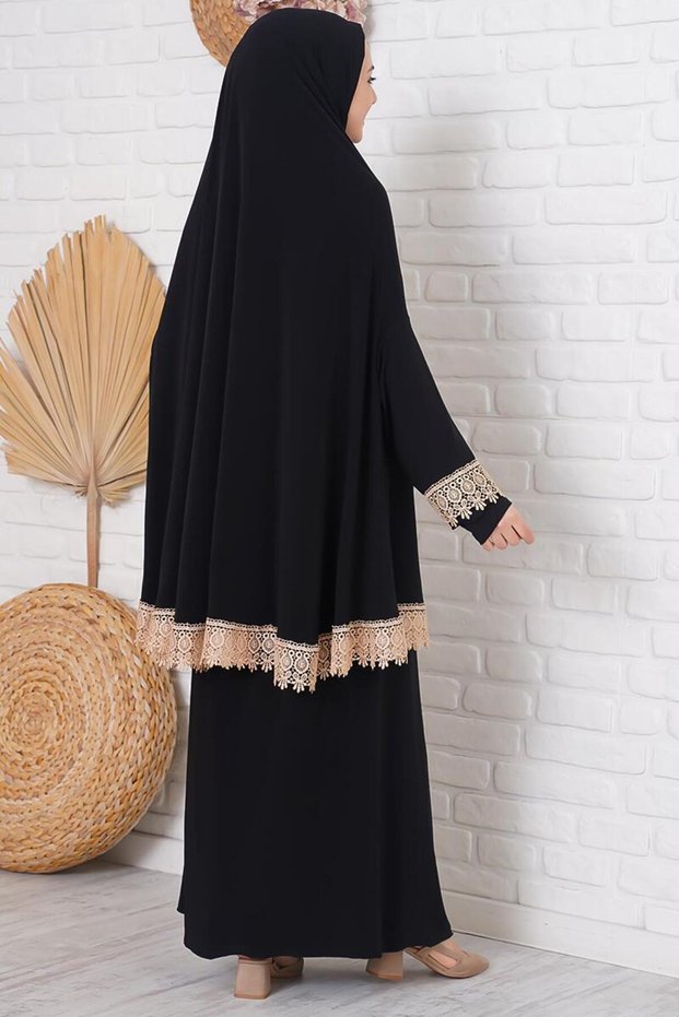Seasonal Double Piece Women's Hijab Embroidered Prayer Dress, Anti-Sweat Prayer Clothing