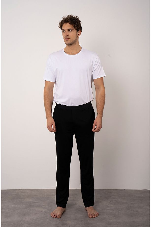 Erkek Modal Yumuşak Dokulu Pijama Altı Siyah - 3