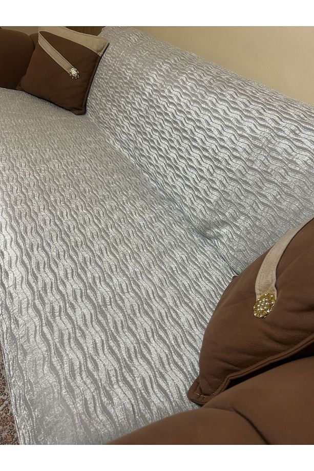 Süngerli Koltuk Örtüsü Yeni Moda açık gri Rengi 1 Adet 210*170 Cm - 1