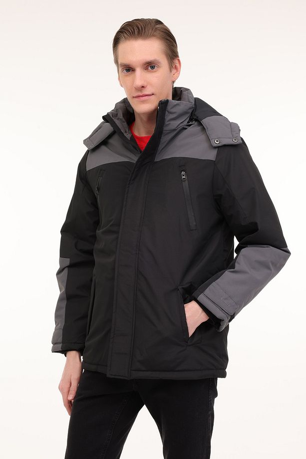 ML ALL LONG COAT 4PR Siyah Erkek Uzun Kaban - 1