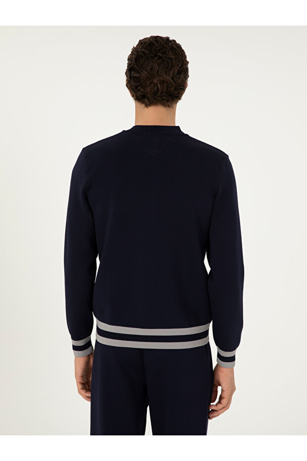 Lacivert Regular Fit Triko Hırka 50293466-VR033 - 5