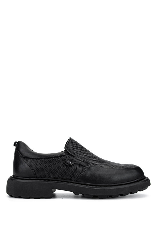 Men's Genuine Leather Black Casual Shoes