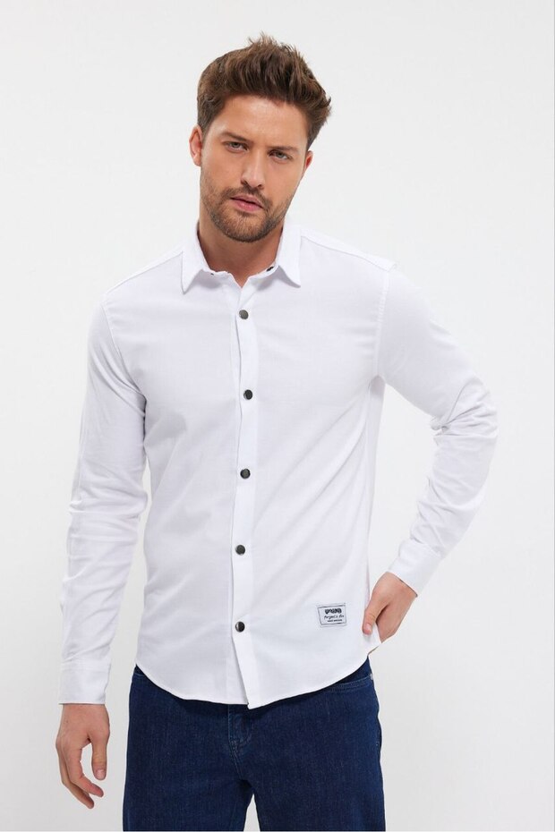 Rizz up Long Sleeve Snap Fastener Shirt 3013