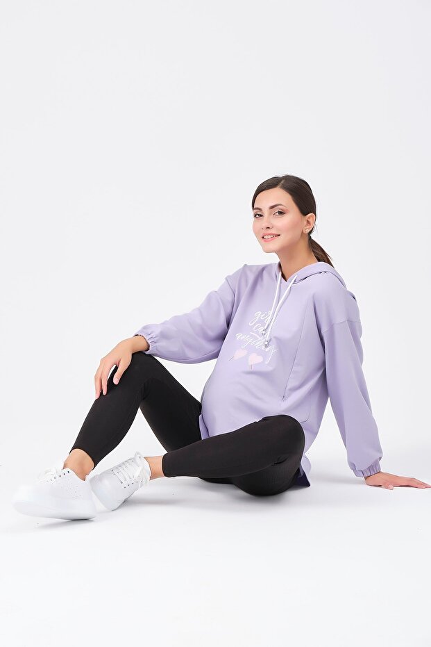 Pregnant Breastfeeding Detailed Sweatshirt Li̇la