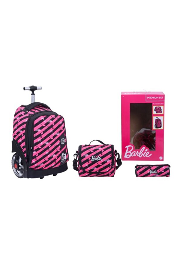 3-Piece Barbie Printed Big Wheels Trolley Backpack Set