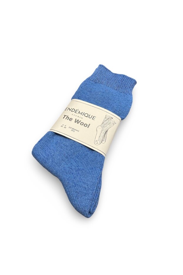 Endémique Studio The Wool Plain Blue-Kadın Çorap - 1