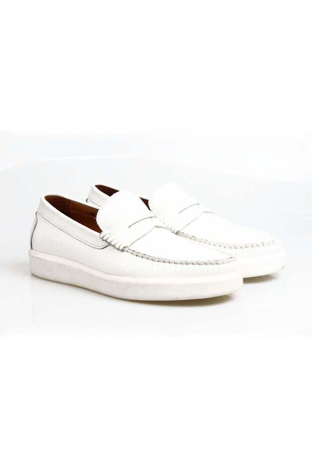 White Color Genuine Leather Men's Shoes