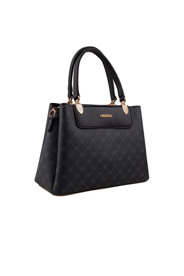 Women's Black Polka Dot Crisscross Straps Hand & Shoulder Bag 206