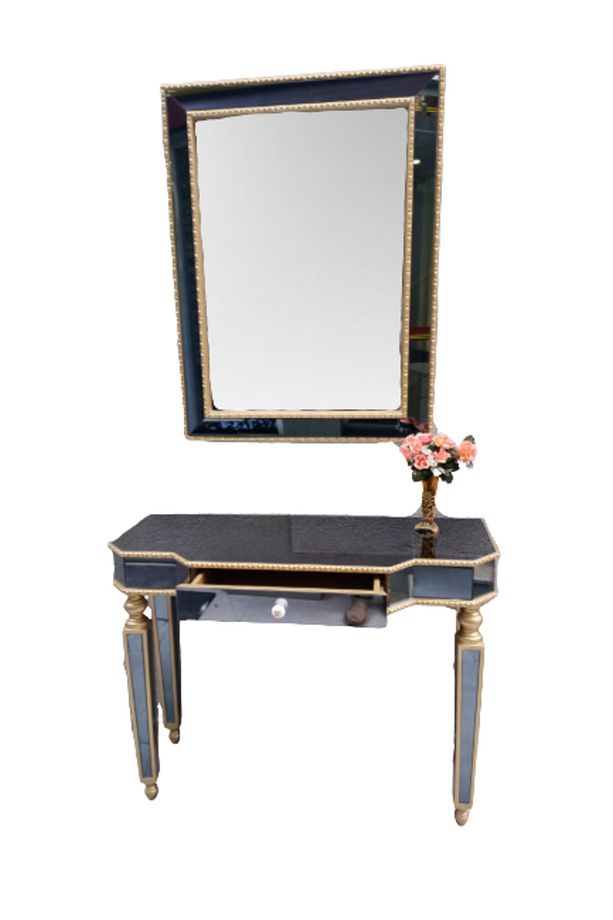 Dresuar 14338 Hayal Çekm Geniş Tabla Gold Cam Ayna Kaplama Ayak Nakış Ayna Elyapı - 1