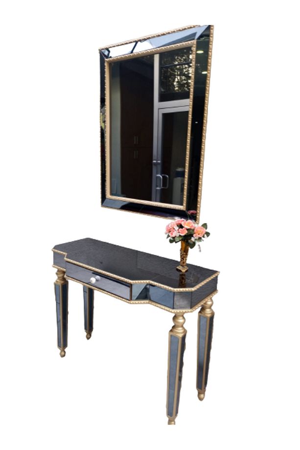 Dresuar 14338 Hayal Çekm Geniş Tabla Gold Cam Ayna Kaplama Ayak Nakış Ayna Elyapı - 2
