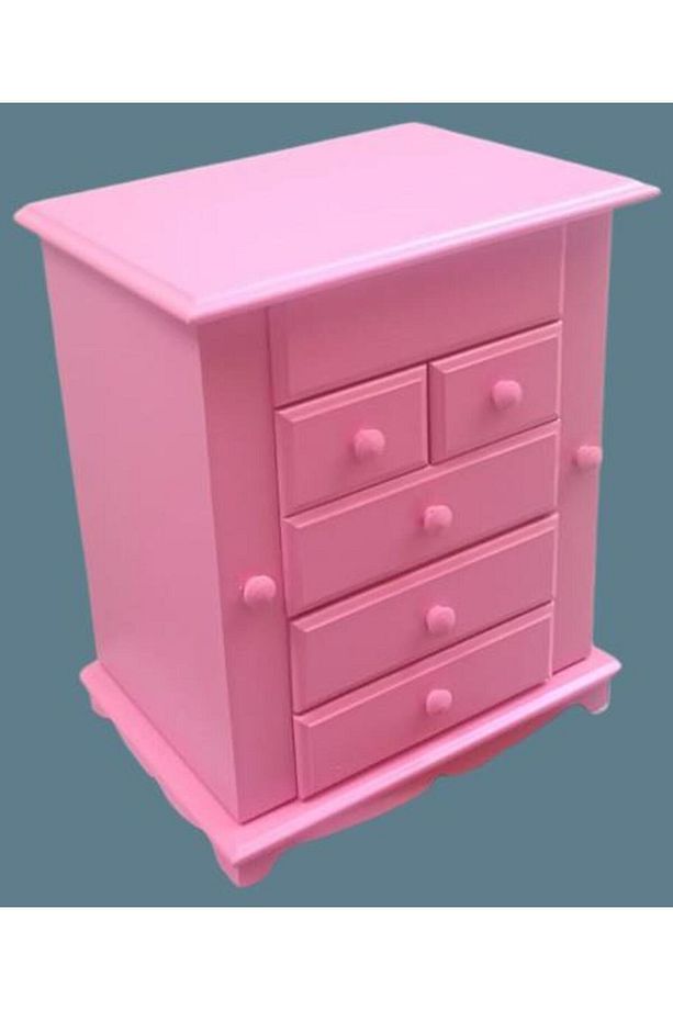 Hobi Adn 90389 Takı Kutu Makyaj Şifonyer Model 9çekmece Parlak Pembe Ahşap Mdf - 8